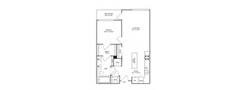 the first floor plan of a 1 bedroom apartment