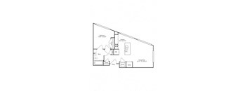 a schematic floor plan of a house with bedrooms and bathrooms