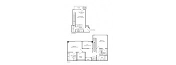 the plan of the upper floor and the floorplan of the lower floor