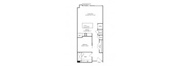 a floor plan of a small house with a garage