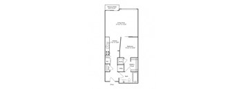 a floor plan of a 1 bedroom floor plan