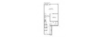 a floor plan of a small house with a garage