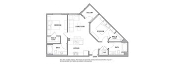 a floor plan of a house with bedrooms and a living room