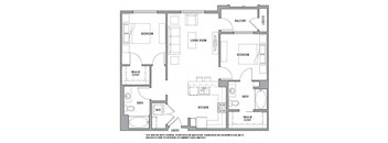 a blueprint of a floor plan with bedrooms and a living room