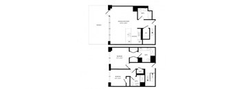 the floor plan of a house with two floors