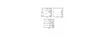 three different diagrams of a floor plan of a house