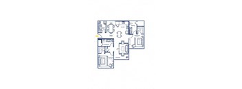 a blueprint of a house with blue lines on a white