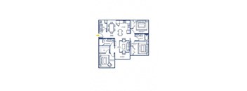 a blue and white floor plan of a house