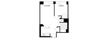 a floor plan of a small house with a loft