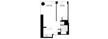 blueprint of floor plan of a studio apartment