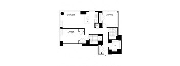 the black and white floor plan of a house