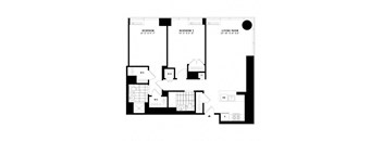 the floor plan of a modern house with a black and white floor