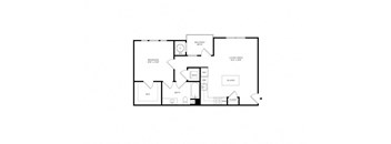 the black and white floor plan of a bedroom apartment