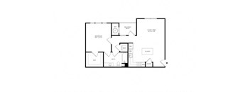 the black and white floor plan of a bedroom apartment