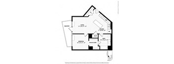 a floor plan of a house with a bedroom and a bathroom