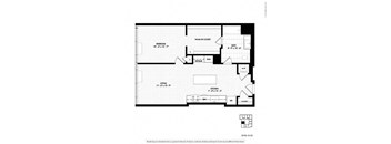 a floor plan of a small house with bedrooms and a garage