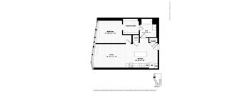 a floor plan of a unit with a bedroom and a bathroom