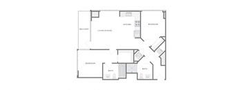 a floor plan of a unit with an open floor plan