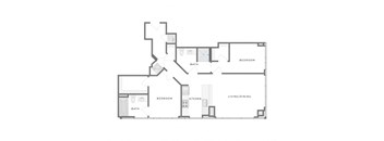 the black and white floor plan of a house