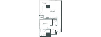 the floor plan of a small house with a loft