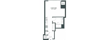 the floor plan of a studio apartment