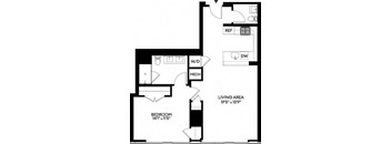 the schematic diagram of the floor plan of a small house