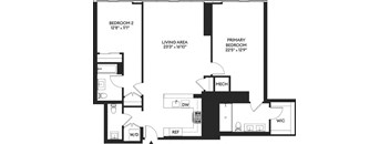 the schematic diagram of the floor plan of the apartment