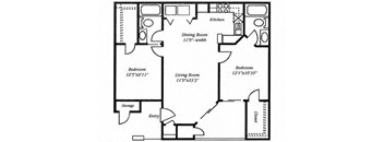 a floor plan of a house with a living room and a dining room