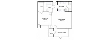 a floor plan of a house with a bedroom and a living room