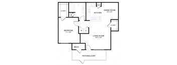 a floor plan of a house with a bedroom and a living room