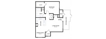 a floor plan of a house with a bedroom and a living room