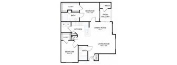 a floor plan of a house with bedrooms and a living room