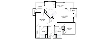 a floor plan of a house with bedrooms and a living room
