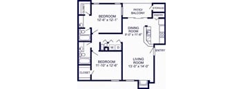 a floor plan of a house with a living room and a dining room