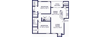 a floor plan of a house with a living room and a dining room