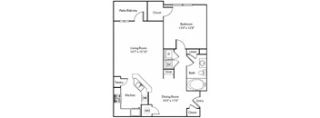 a floor plan of a house with a bedroom and a living room