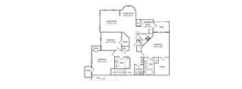 a floor plan of a house with bedrooms and baths