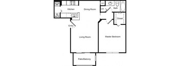 a floor plan of a living room and a dining room