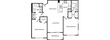 a floor plan of a living room and a dining room