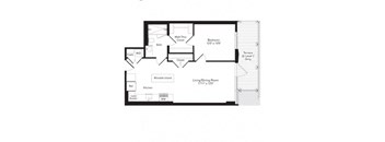 the floor plan of the house has bedrooms and a large living room