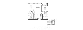 a floor plan of a 2100 sq ft apartment