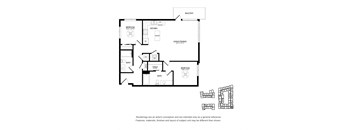 a floor plan of a home with a bedroom and a living room