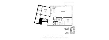 a floor plan of a house with a bedroom and a living room