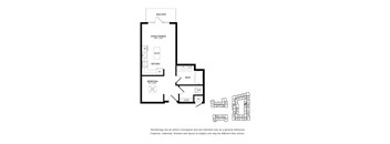 a floor plan of a home with a bedroom and a living room
