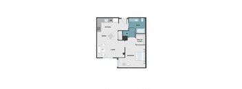 an illustration of a split floor plan of a house
