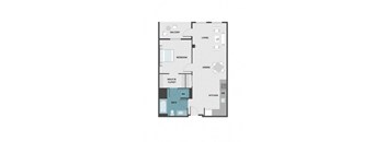 illustration of a 1 bedroom floor plan  vector