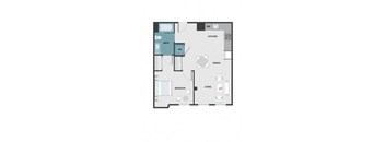 a floor plan of a house with a bedroom and a living room