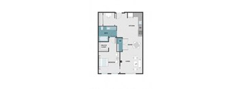 a floor plan of a unit with an open