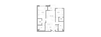 a floor plan of a residence with a large open area