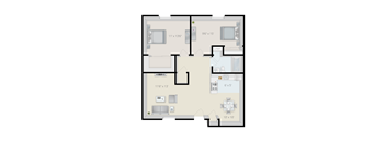 A floor plan of a house with rooms labeled.